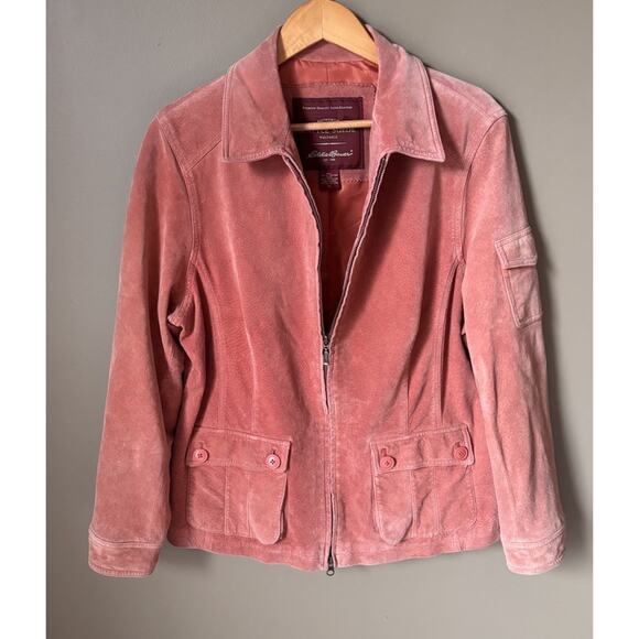 Vintage Blush Pink Suede Leather Jacket Western Cowgirl Rancher Patina XL - Picture 1 of 9